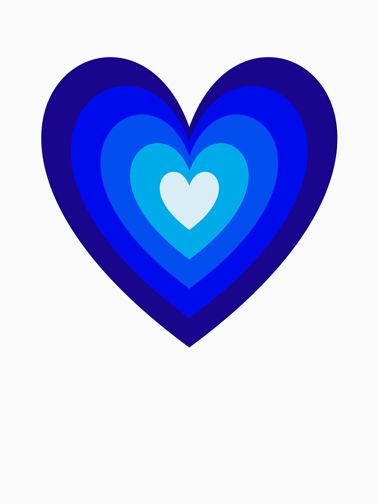 Blue Aesthetic Retro Y2K Layered Heart in Heart by Aesthetic Crew