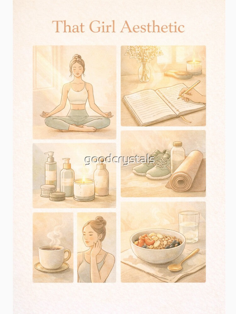 That Girl Aesthetic Morning Routine Planner Print & Wall Art by goodcrystals