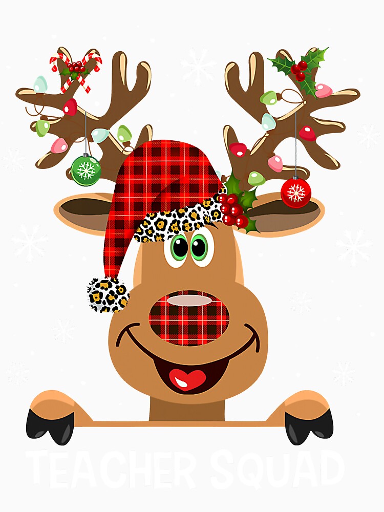 Bleached Teacher Squad Reindeer Funny Teacher Christmas Xmas T-Shirt by wernericrj97