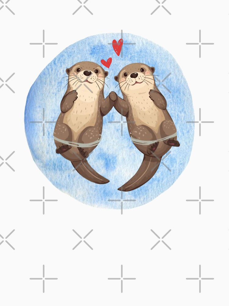 Otters Significant Holding Hands by Playful Strokes pom@pom