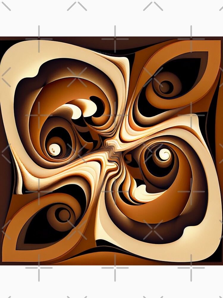 Contemporary Ceramic Brown Energetic Contemporary Pattern Digital Painting by CodeAndColors