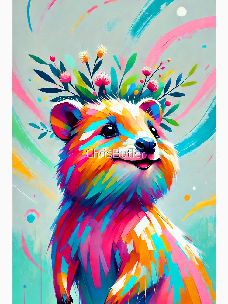 Colorful Quokka with Floral Crown by ChrisButler