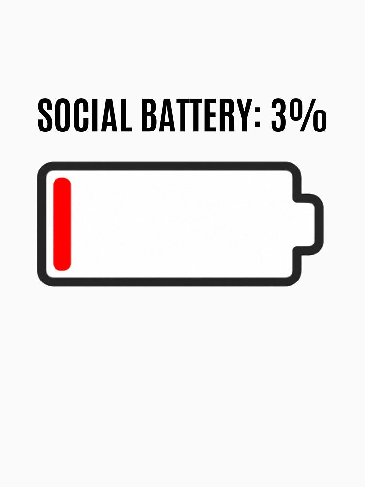 Social Battery 3% Introvert Humor by ConsolAssoc Creative Studio