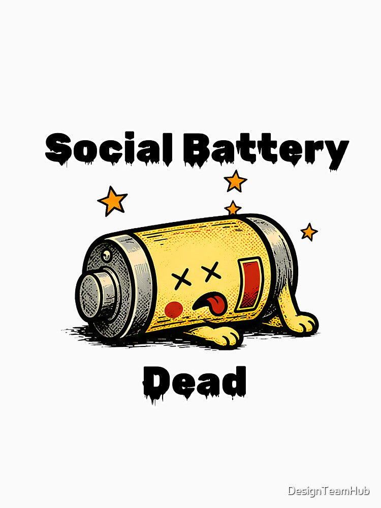 Social Battery Dead Shirt – Funny Introvert Low Energy Aesthetic Tee by DesignTeamHub