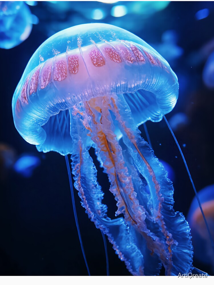 Bioluminescent Jellyfish – Purple Glow Deep Sea Art by ArtiQreate