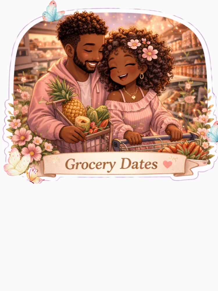 Grocery Dates Couple Aesthetic Sticker | Cute Romantic Love Art | Cozy Relationship Soft Life Illustration by PrincSaraStudio