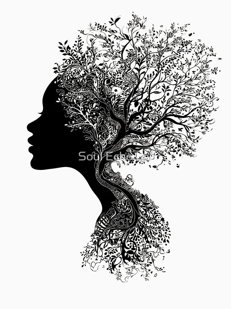 Mind In Bloom | Botanical Thoughts Silhouette by Soul Echo Lab