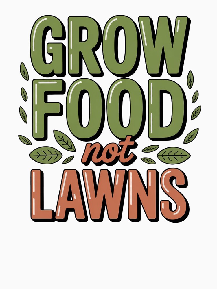 Grow Food Not Lawns – Bold Urban Gardening Typography Design by Timeless Design