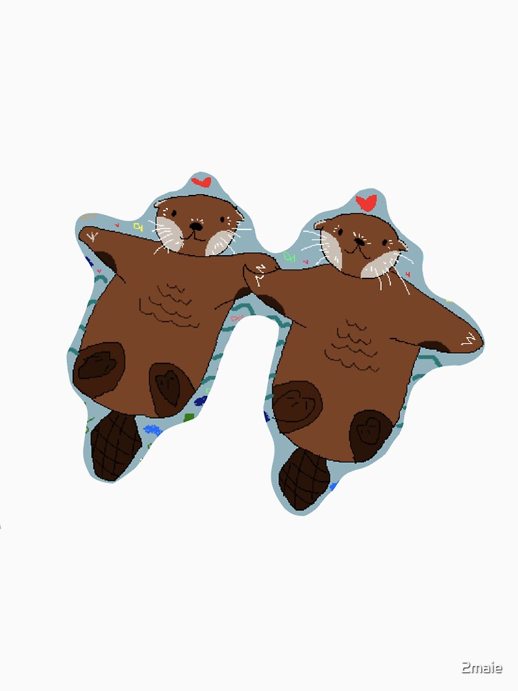 otters holding hands by 2maie