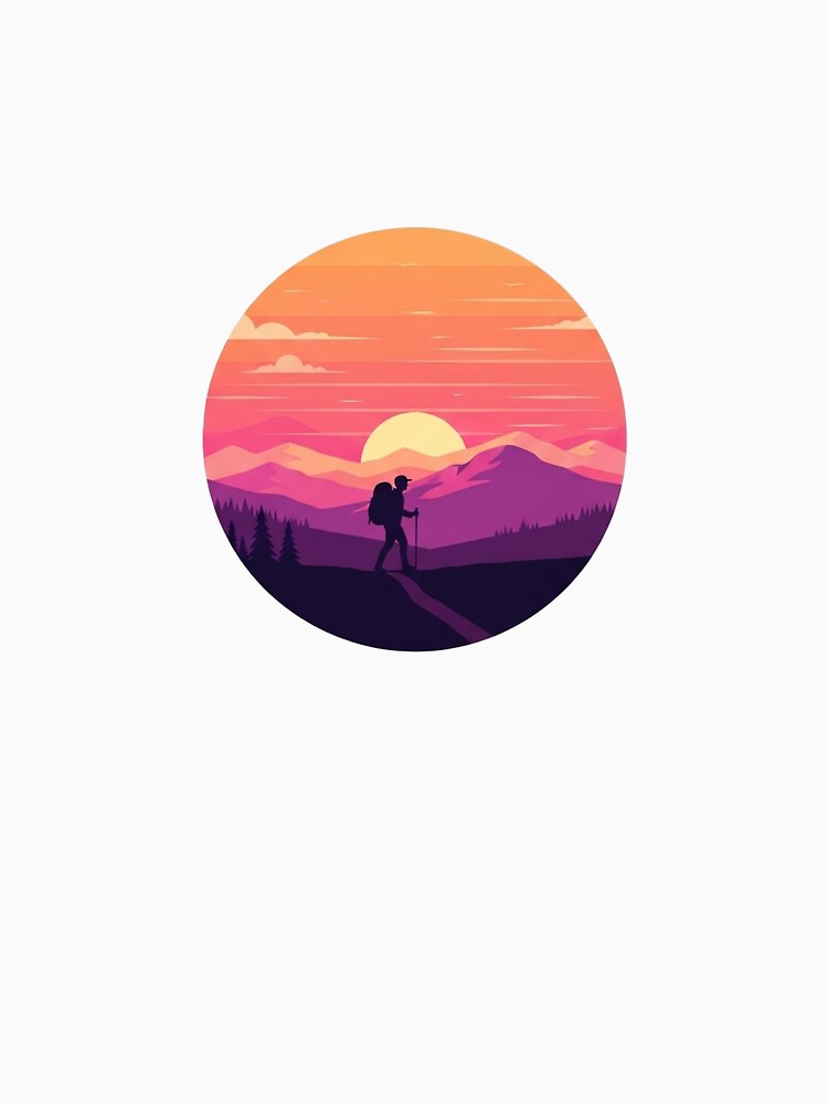 Silhouette of a solo traveler on a mountain ridge at dusk by VerizalShop