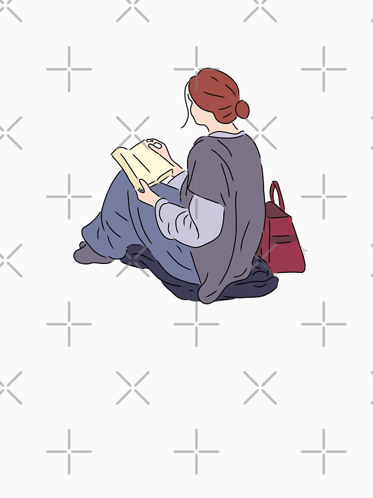 Girl Reading Book - Calm Cozy Bookish Illustration by RatnaSketch