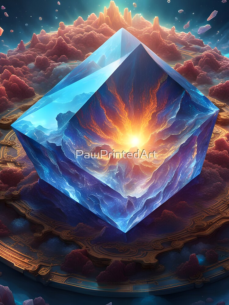Celestial Crystal – Blue Ray of Cosmic Light by PawPrintedArt