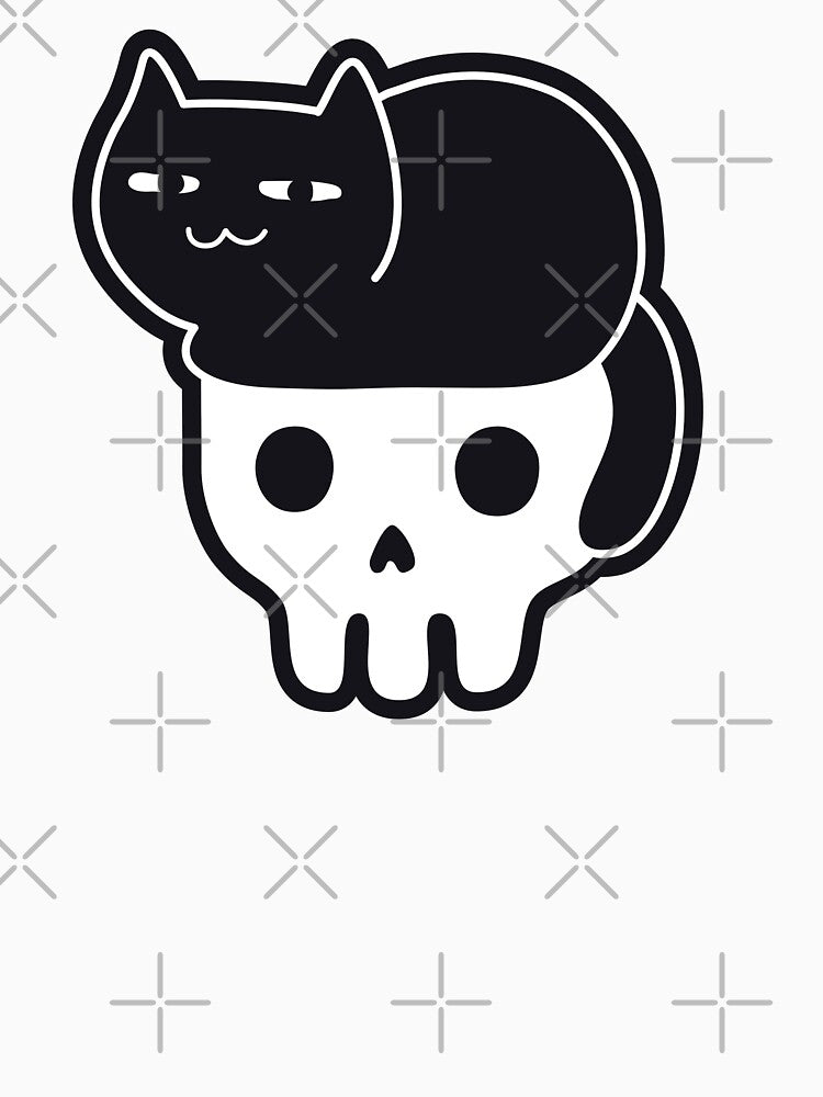 Skull with Black Cat Hair by narmidude