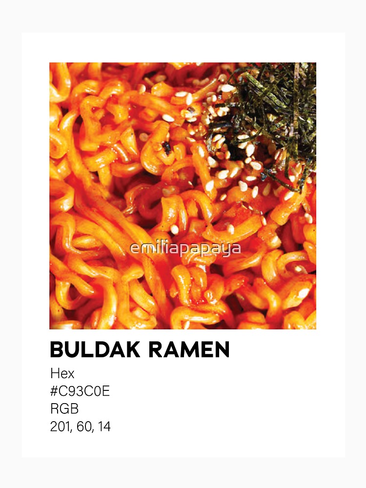 Buldak Ramen Pantone Color Swatch by emiliapapaya