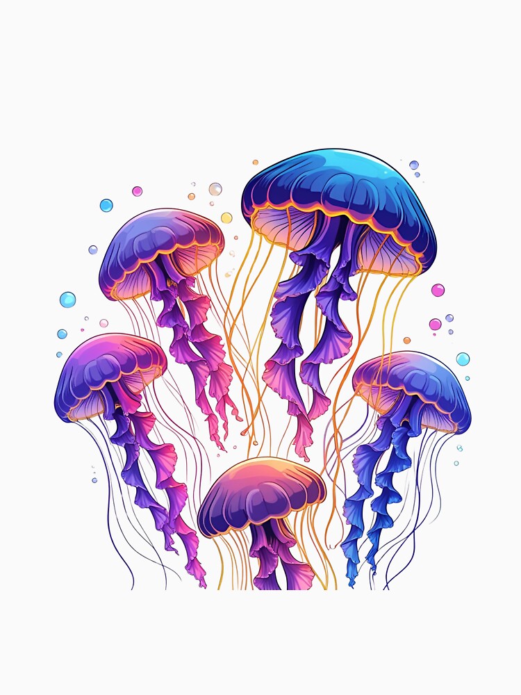Neon Jellyfish Bloom – Glowing Jellyfish with Fluorescent Paint Splash by ColorSplash123
