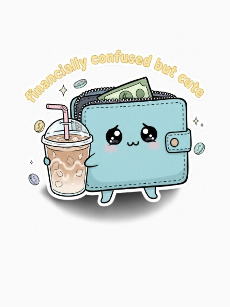 Financially Confused But Cute Kawaii Design by DesignNovaCo