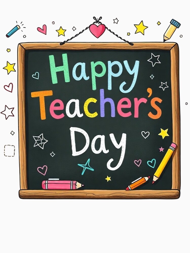 Happy Teacher's Day Blackboard Chalk Art by Iuqiune