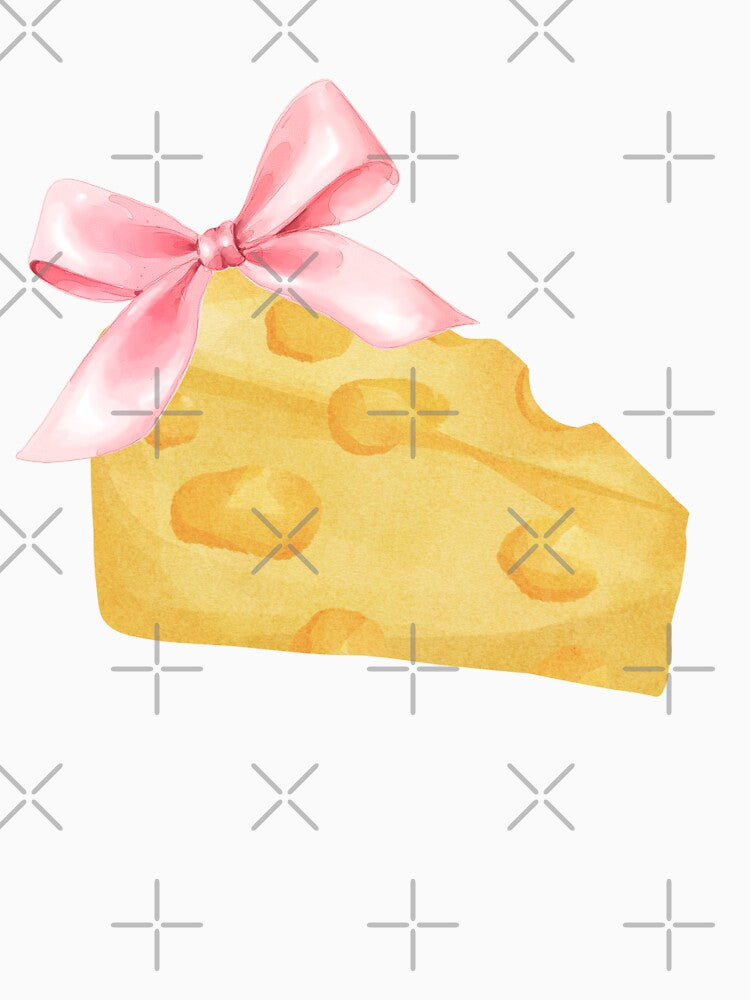 Cheese Wedge with Pink Bow – Coquette Charcuterie Picnic Aesthetic by DivinePassion