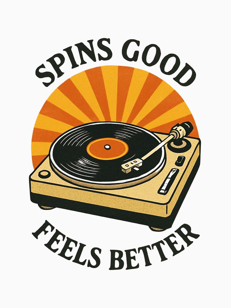 Spins Good Feels Better Vintage Retro Vinyl Record by MerchVersum