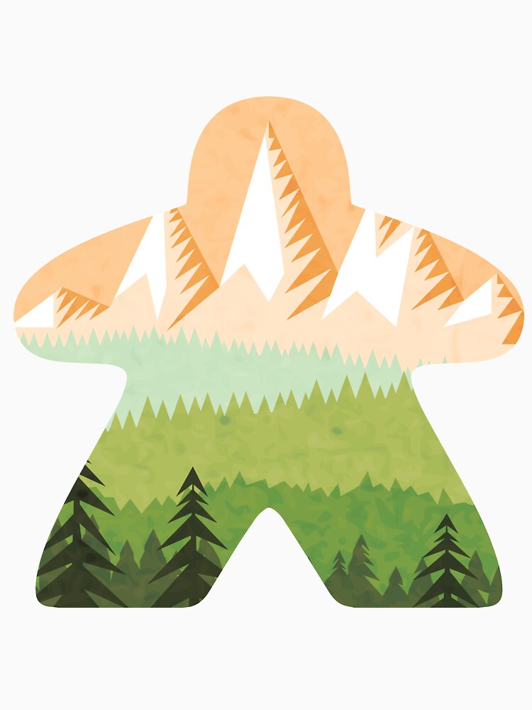 Mountain Adventure Meeple Board Game Scene by BeamGeeks