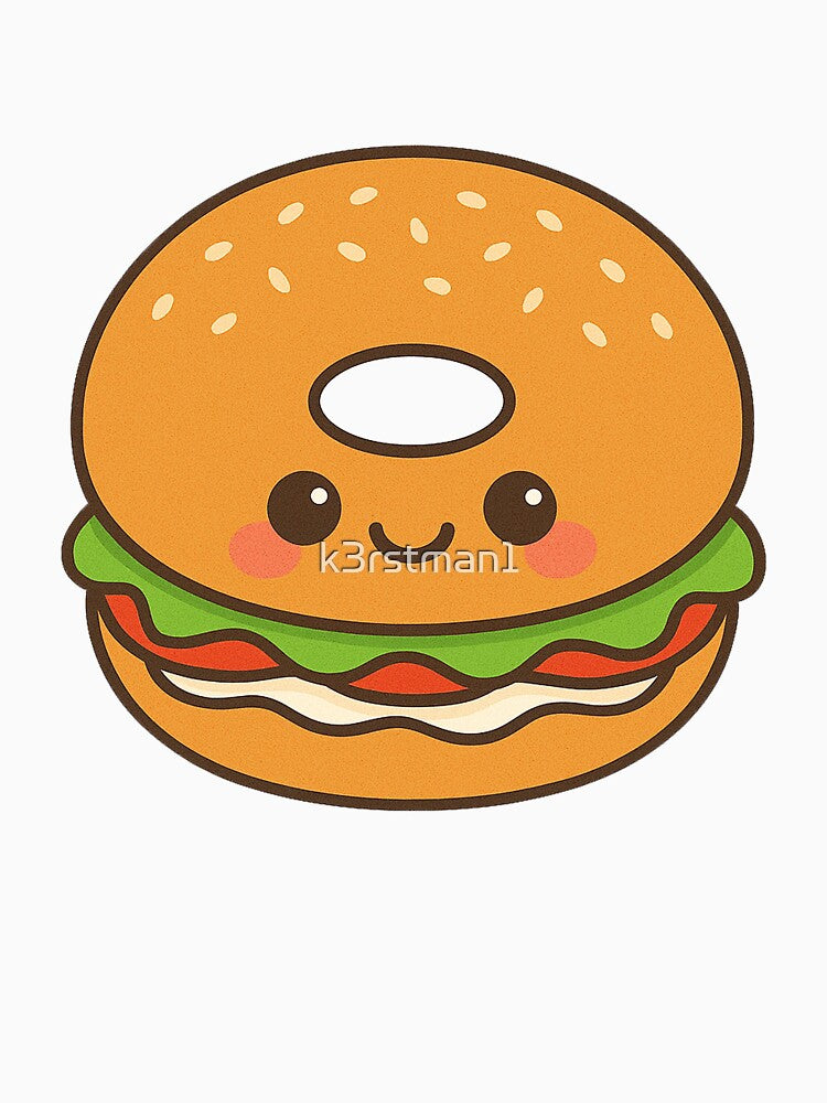 Kawaii Bagel – Cute Breakfast Food Art by k3rstman1