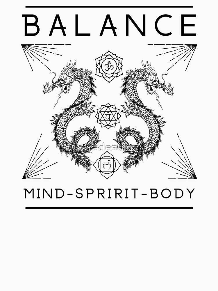 Balance Mind Body Spirit - Blk font by radestilo