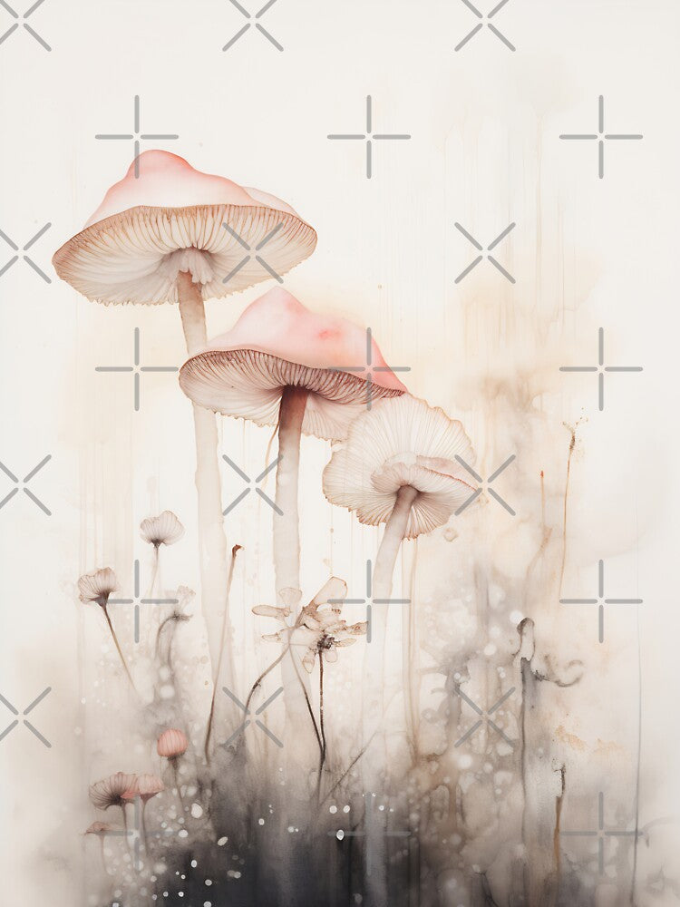 Elegant mushrooms in soft colors by anytka