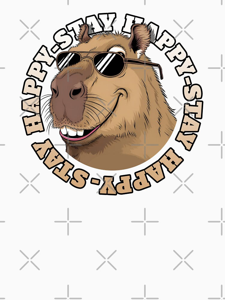 Capybara - Stay Happy 02 by RiceArtShop