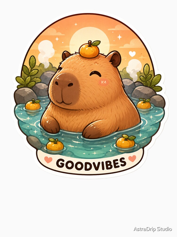 Chill Capybara Good Vibes by AstraDrip Studio
