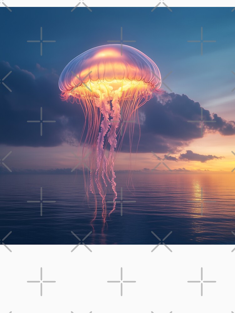 Jellyfish Floating Over Ocean by Rtymer