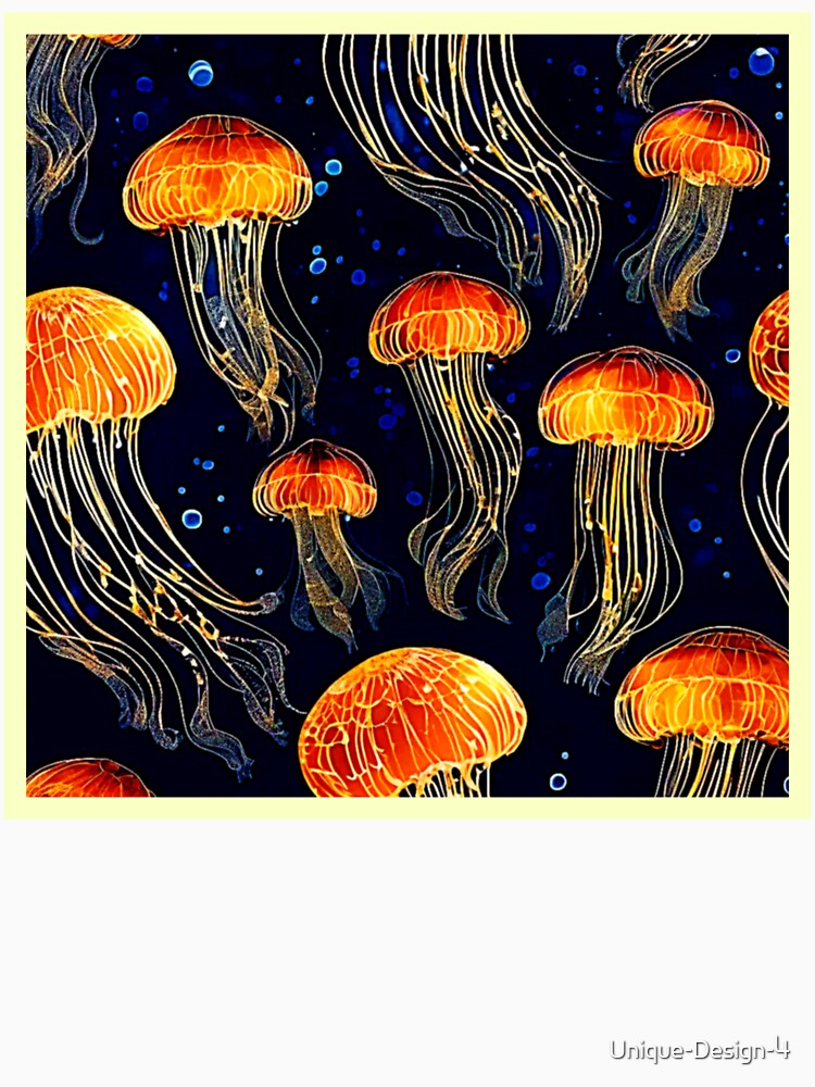 Glowing Ocean Jellyfish Art by Health And Fitness Posts e-Store