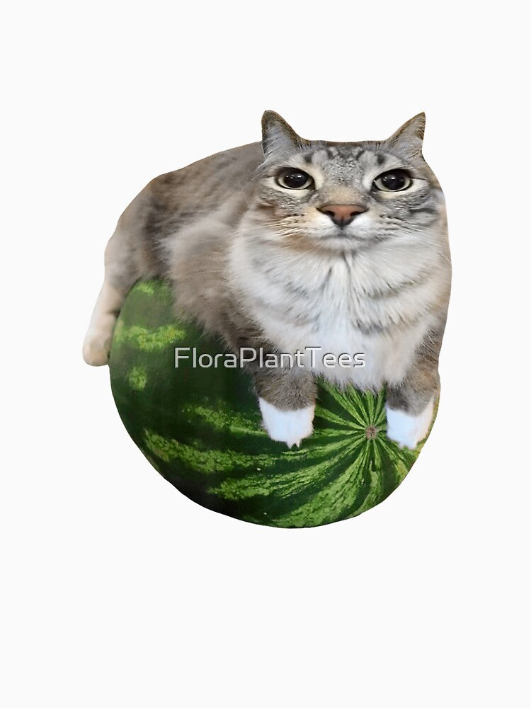 Watermelon Cat Silly Cat Meme by FloraPlantTees