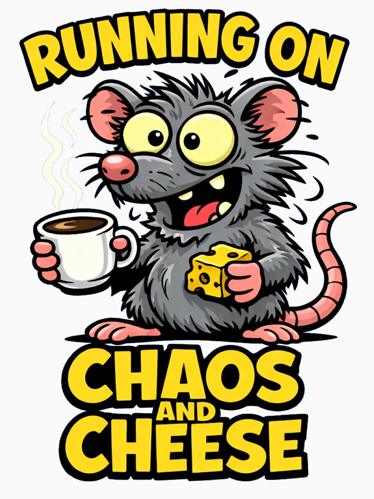 Running On Chaos And Cheese Funny Rat by LOL-N-LIFESTYLE
