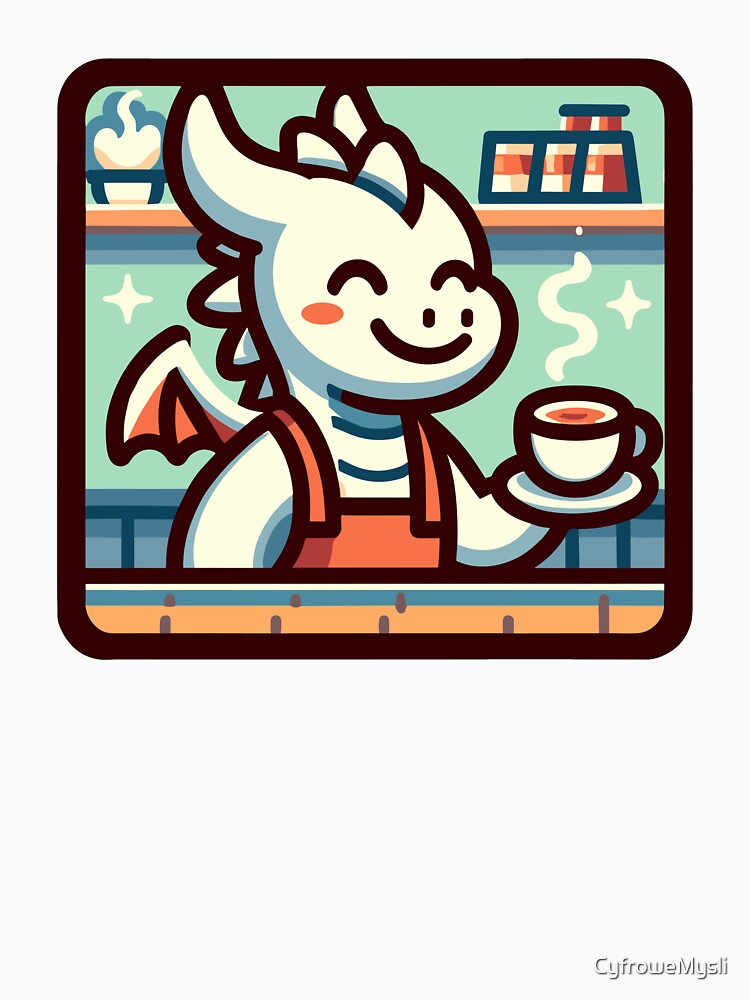 Dragon Barista – Cute Coffee Lover Gift Design by CyfroweMysli