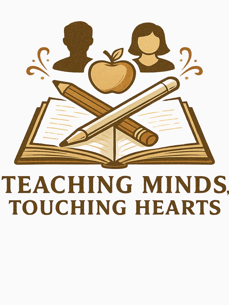 Teaching Minds, Touching Hearts – Inspirational Teacher Quote Design by ZYNORAworld