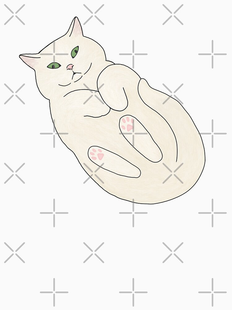 White Cat Loaf From Below by BluebellPainter