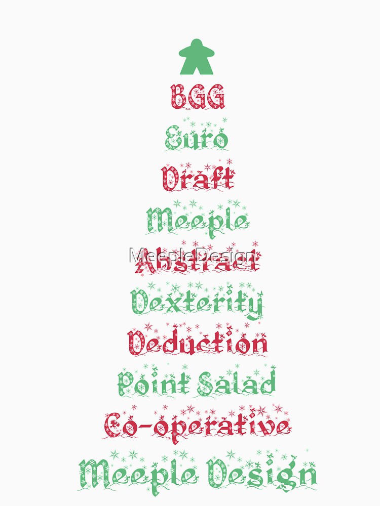 Meeple Design Board Game Category Christmas Tree - Board Games - Gaming Art by MeepleDesign