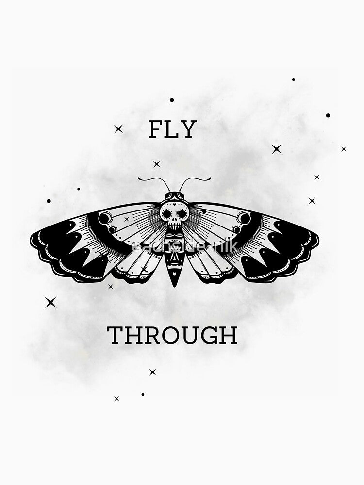 Fly Through – Mystic Moth Minimal Boho Inspirational Design 2 by eachside-nik