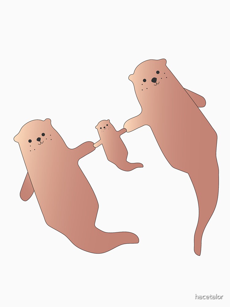Otter Family Sticker by hacetalor