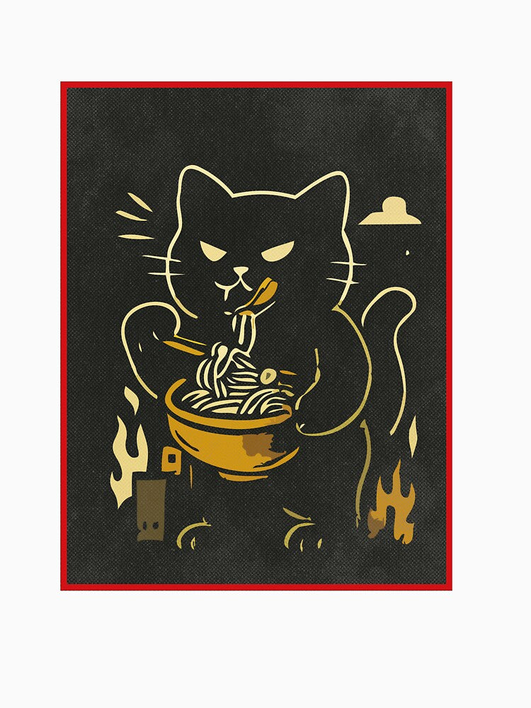 Spicy Noodle Cat – Bold Retro Ramen Art by sorryNOTsorry.brand