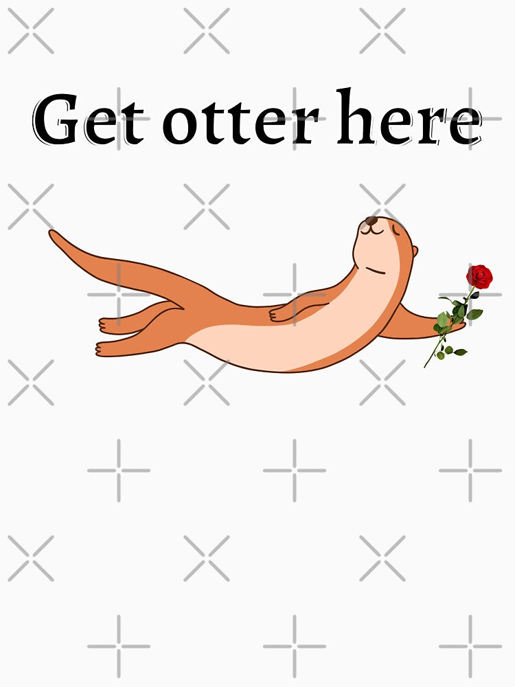 Get Otter Here, Otter Holding Rose by DearSunny