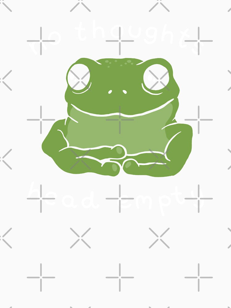No Thoughts Head Empty Frog Meme: A Cute Mental Health Aesthetic with a Sad Big Eyed Kawaii Toad as a Green Froggy Face by MinistryOfFrogs