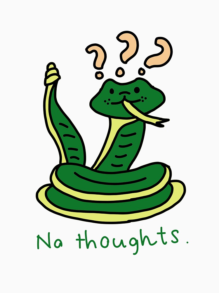 No Thoughts – Cute Empty Head Snake Illustration by Baby-Care