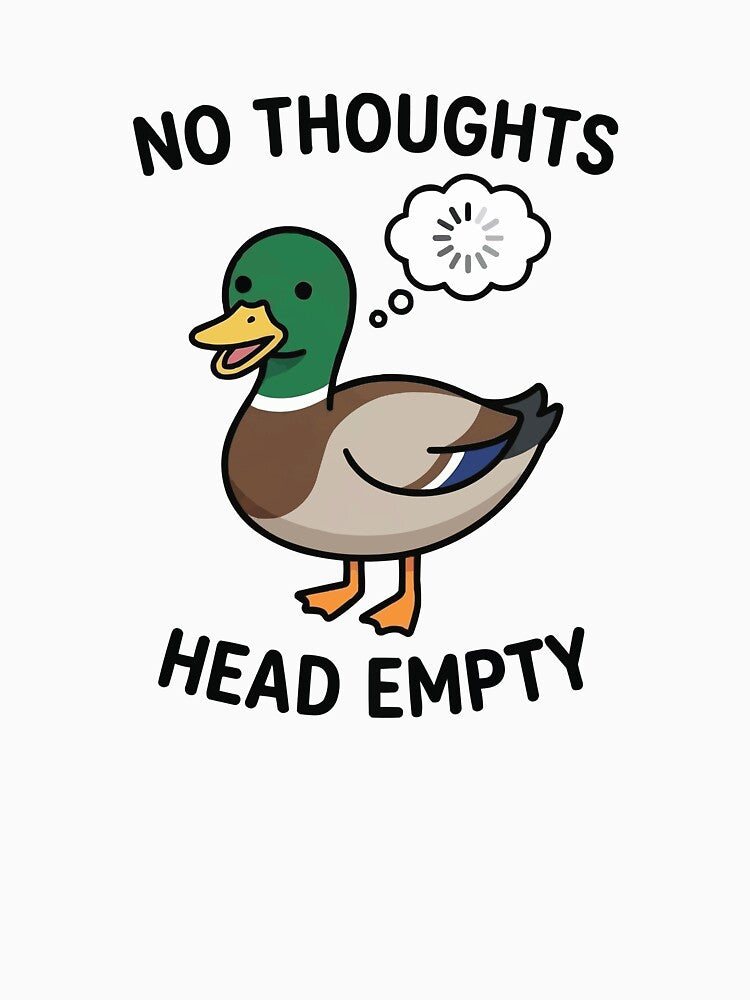 No Thoughts Head Empty Duck - Dissociating Staring Mallard by Petzzz