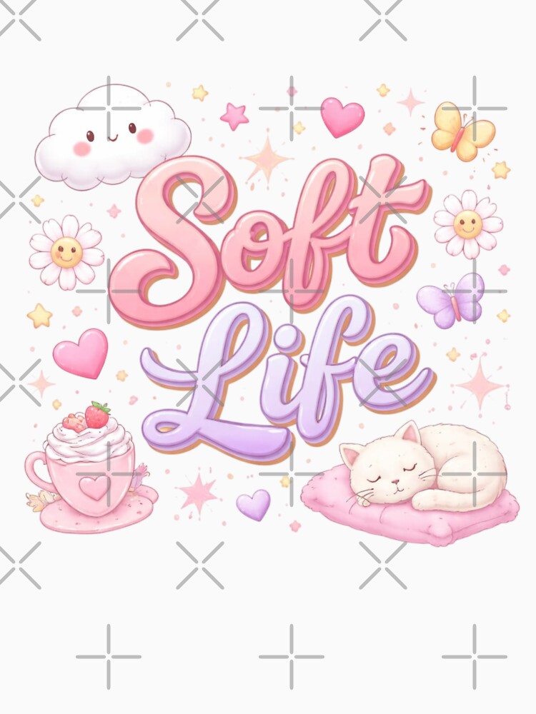Soft Life Aesthetic Cute Pastel Quote | Cozy Self Care Kawaii Vibes Design by Sanika arts