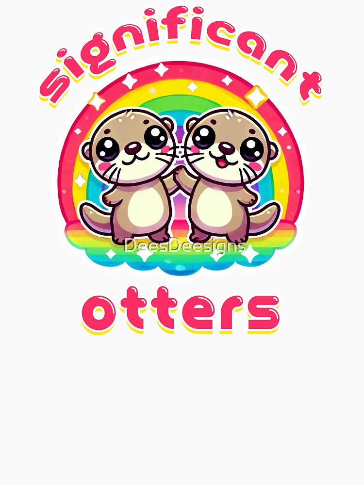 Kawaii Otter Holding Hands Significant Otters by DeesDeesigns