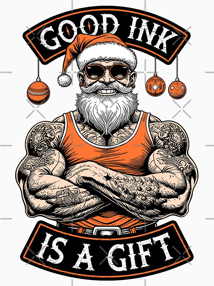 Santa Claus Tattoo Funny Good Ink Is A Gift Inked Christmas by GrandeDuc