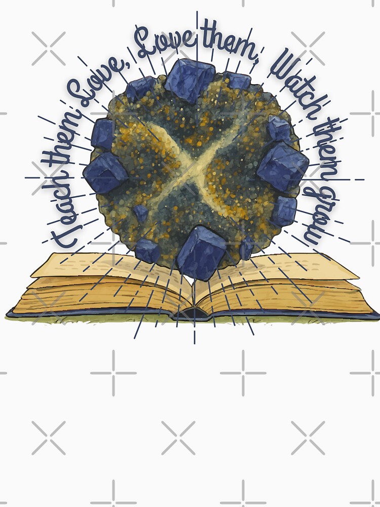 Teach them Love, Love them, Watch them grow with Azurite Crystal Geometric Art by ArtDesignTp
