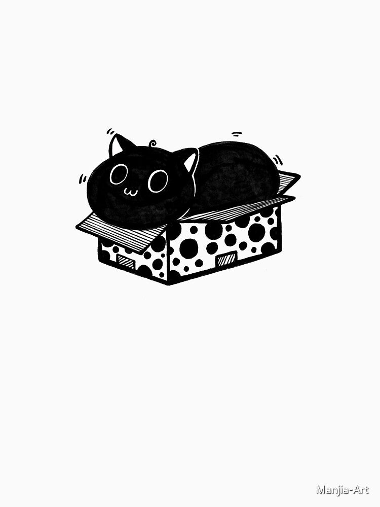Claiming a Box Black Cat Illustration by Manjia-Art