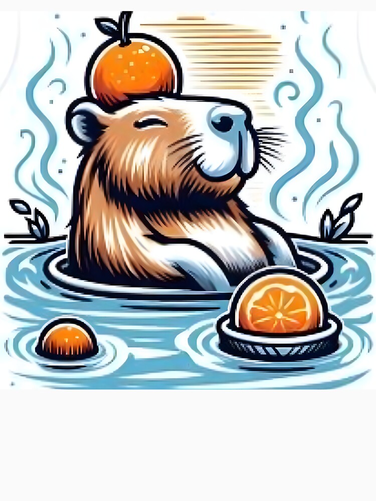 Chill Capybara in Yuzu Hot Spring by Samthecreator01